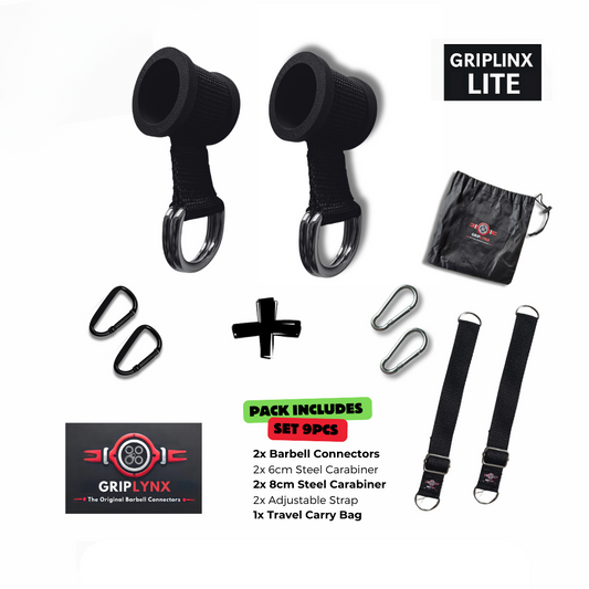 GRIPLYNX LITE –  Barbell Connectors + All-in-One Set | (fits bars up to 32 mm)